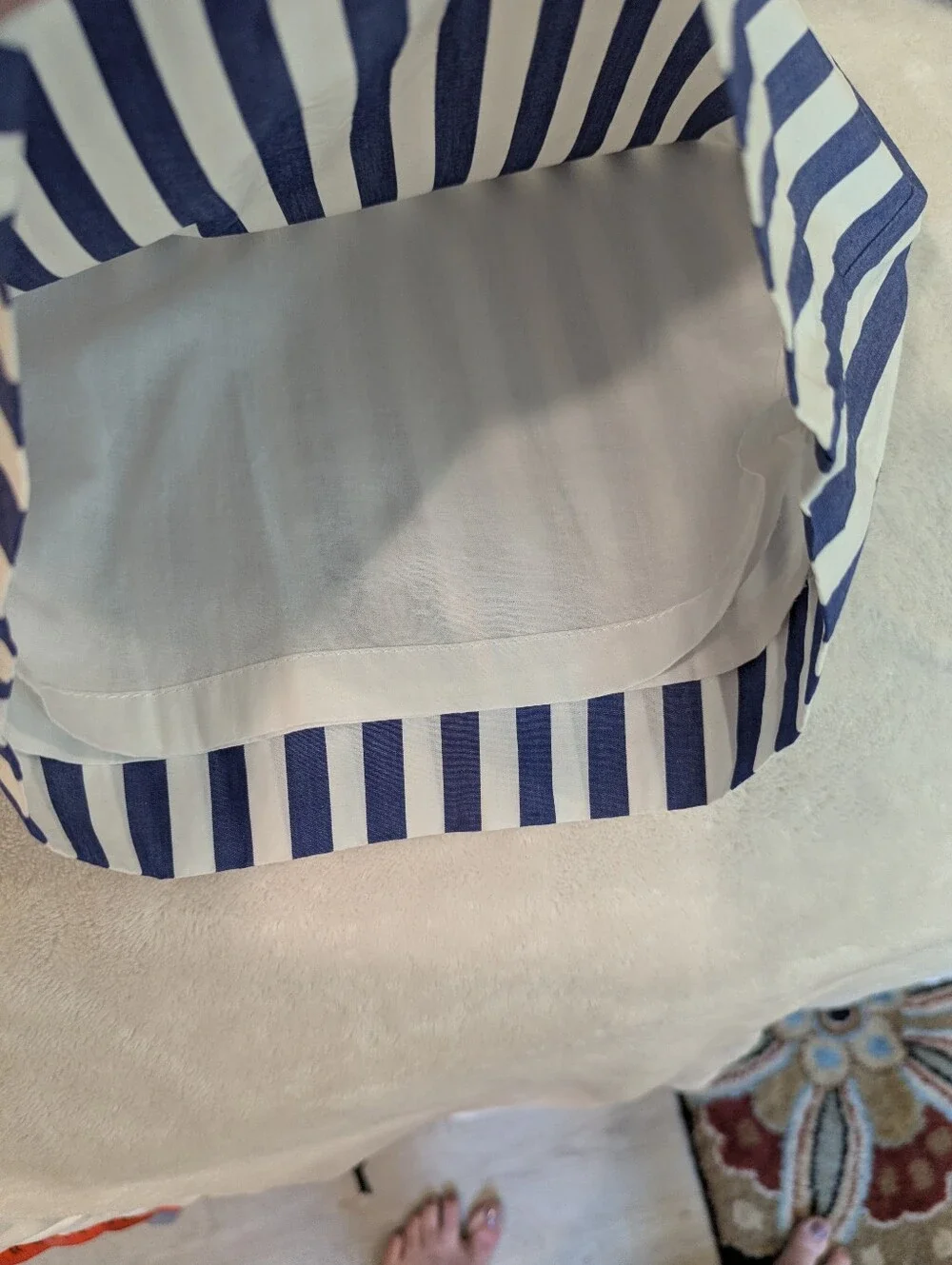 J.Crew Blue & White Striped Tie Neck Halter Jumpsuit | Size 6